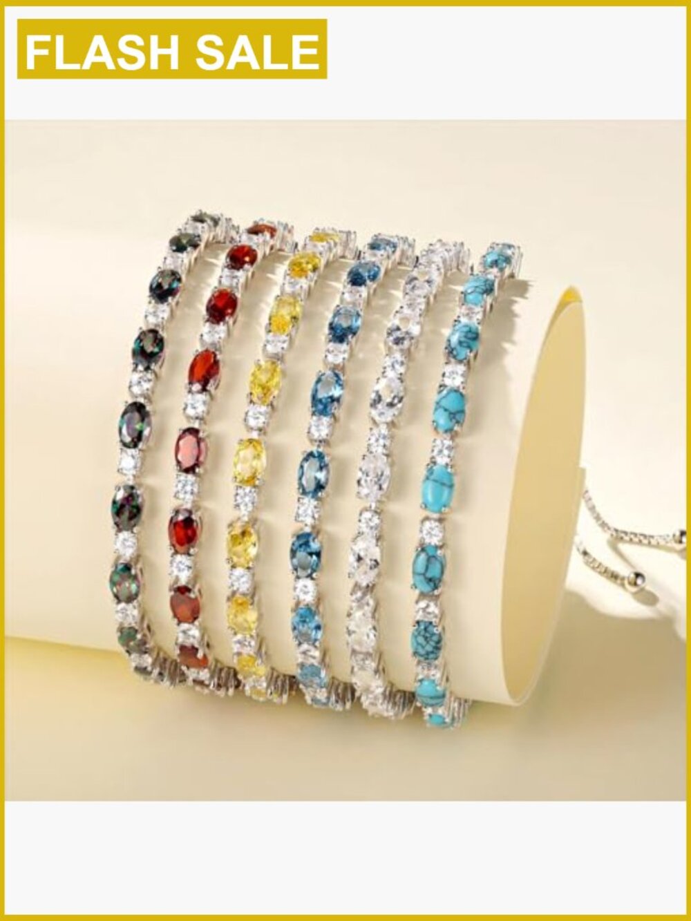 Sterling Silver Tennis Bracelet Adjustable Bolo Design Fine Jewelry Gift - Picture 5 of 7
